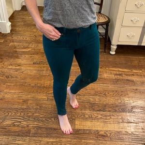 Teal skinny jeans